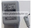 FIL 28-D03-200 AC ADAPTER 3VDC 200mA USED -(+)- 0.5x2.4x7mm